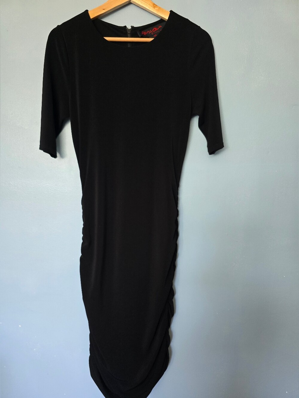 Alice & Olivia By Stacey Bendet Air Women’s Black Ruched Office Dress XS?